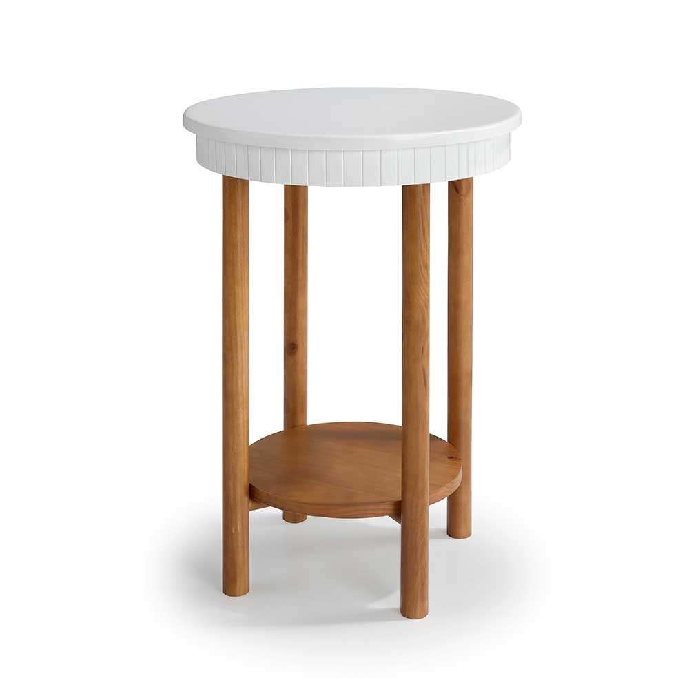 Mesa Lateral Aurora de Madeira Maciça 50cm