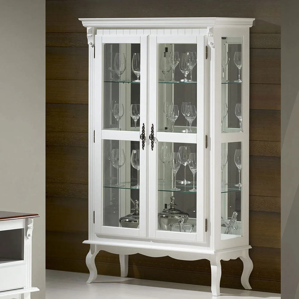 Cristaleira Londres 2 Portas Madeira Maciça 100cm