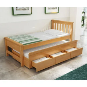 Bicama Génova de Madeira Maciça 3 Gavetas