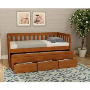 Bicama Sicília de Madeira Maciça 3 Gavetas