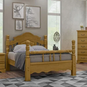 Cama Queen Catania de Madeira Maciça 160cm