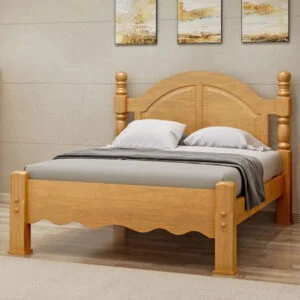 Cama Casal Luca de Madeira Maciça 140cm