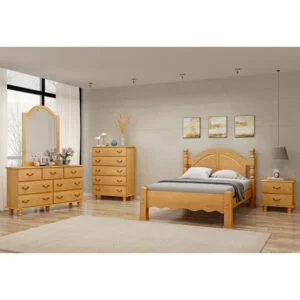 Cama Casal Luca de Madeira Maciça 140cm