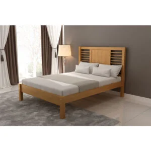 Cama Casal Nápoles de Madeira Maciça 140cm