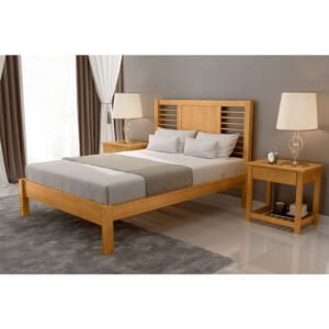 Cama Casal Nápoles de Madeira Maciça 140cm