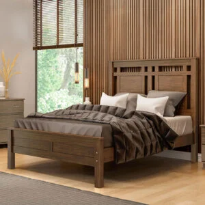 Cama Casal Parma de Madeira Maciça 140cm