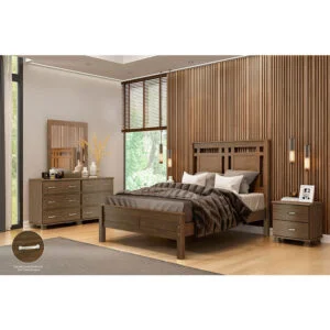 Cama Casal Parma de Madeira Maciça 140cm