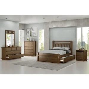 Cama Casal Ravena de Madeira Maciça 140cm