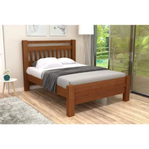 Cama Casal Ravena de Madeira Maciça Sem Gavetas