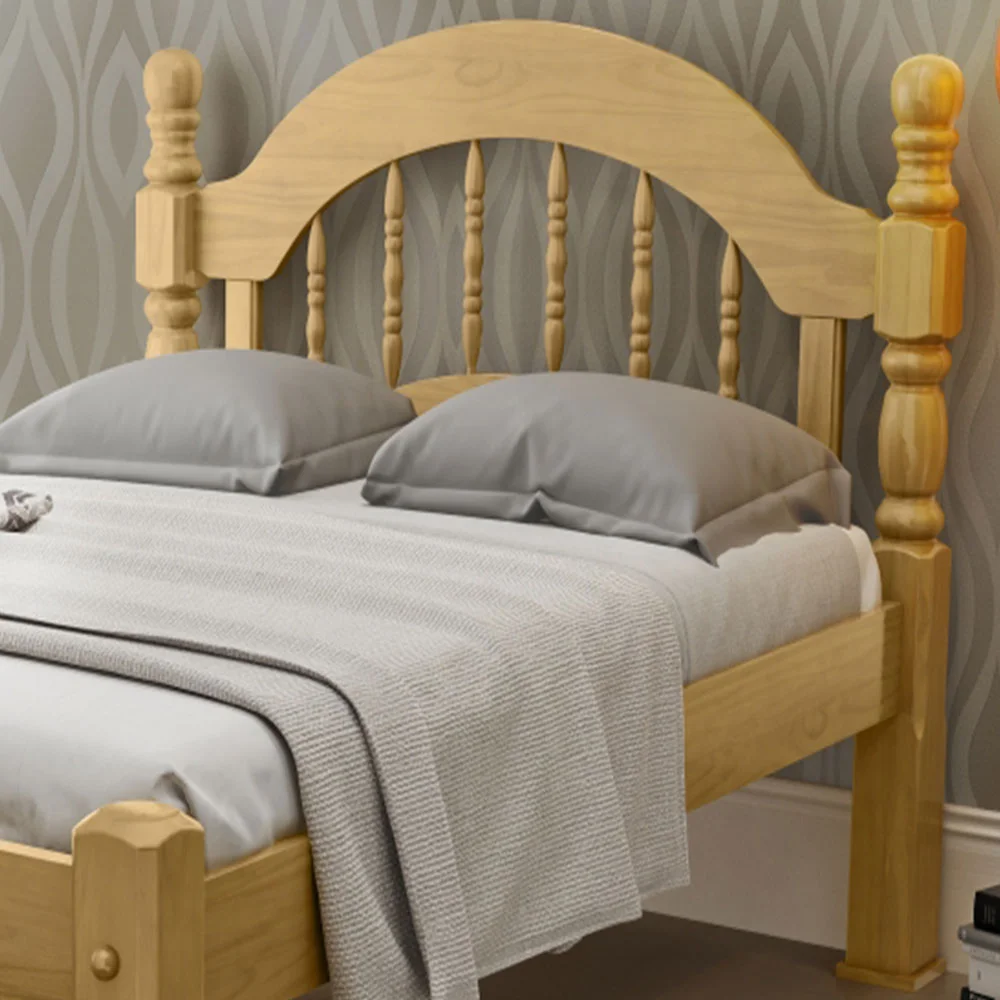 Cama Casal Roma de Madeira Maciça 140cm