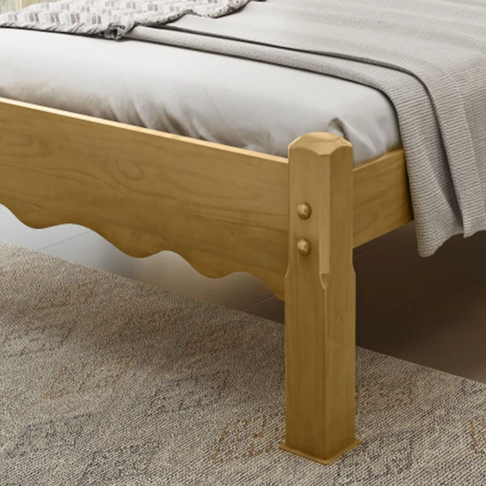Cama Casal Roma de Madeira Maciça 140cm