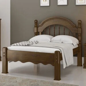 Cama Casal Turim de Madeira Maciça 140cm