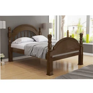 Cama Queen Turim de Madeira Maciça Peseira Alta 160cm