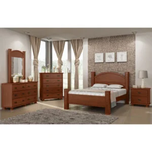 Cama Casal Verona de Madeira Maciça 140cm