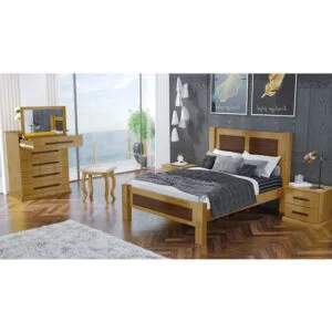 Cama Queen Alexandria de Madeira Maciça 160cm