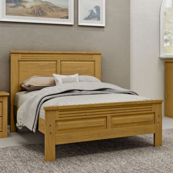 Cama Queen Bari de Madeira Maciça 160cm