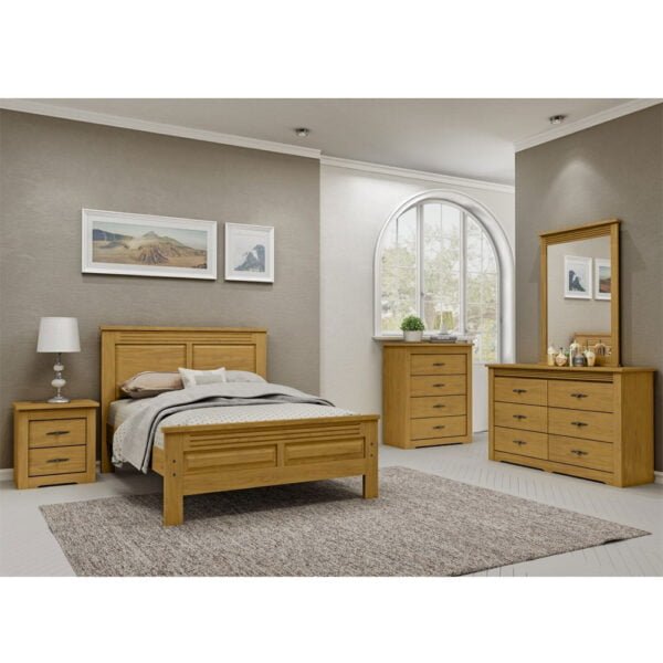 Cama Queen Bari de Madeira Maciça 160cm