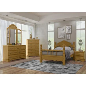 Cama Casal Catania de Madeira Maciça 140cm