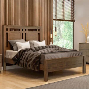 Cama Queen Parma de Madeira Maciça 160cm