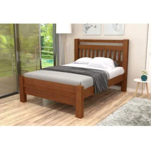 Cama Queen Ravena de Madeira Maciça Sem Gavetas
