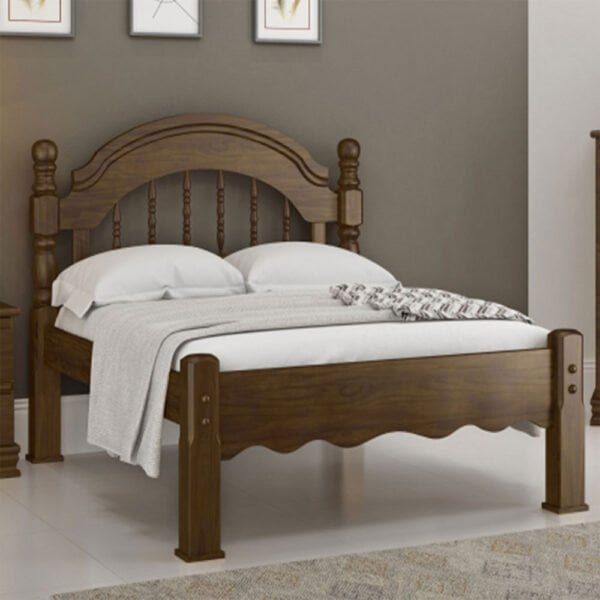 Cama Queen Turim de Madeira Maciça 160cm