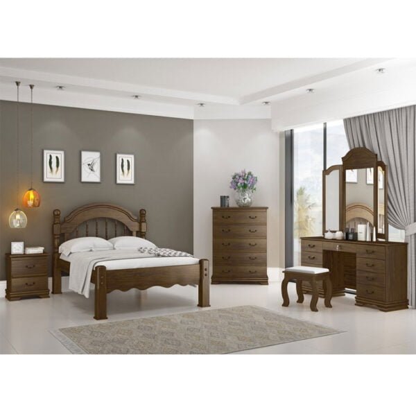 Cama Queen Turim de Madeira Maciça 160cm