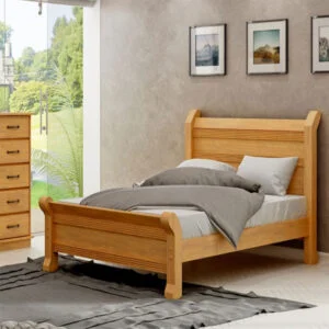 Cama Casal Veneza de Madeira Maciça 140cm