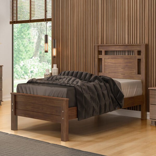 Cama Solteiro Parma de Madeira Maciça 88cm