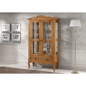 Cristaleira Austria 1 Gaveta Madeira Maciça 99cm