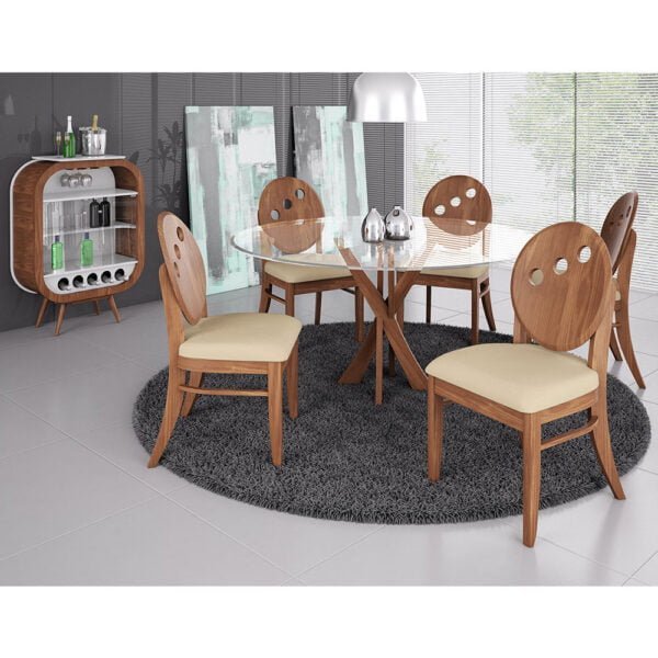 Cristaleira Decor Mini Madeira Maciça com Pés
