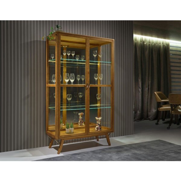 Cristaleira Florence 2 Portas Madeira Maciça 110cm
