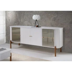 Balcão Aurora 2 Portas de Vidro 184cm Madeira Maciça