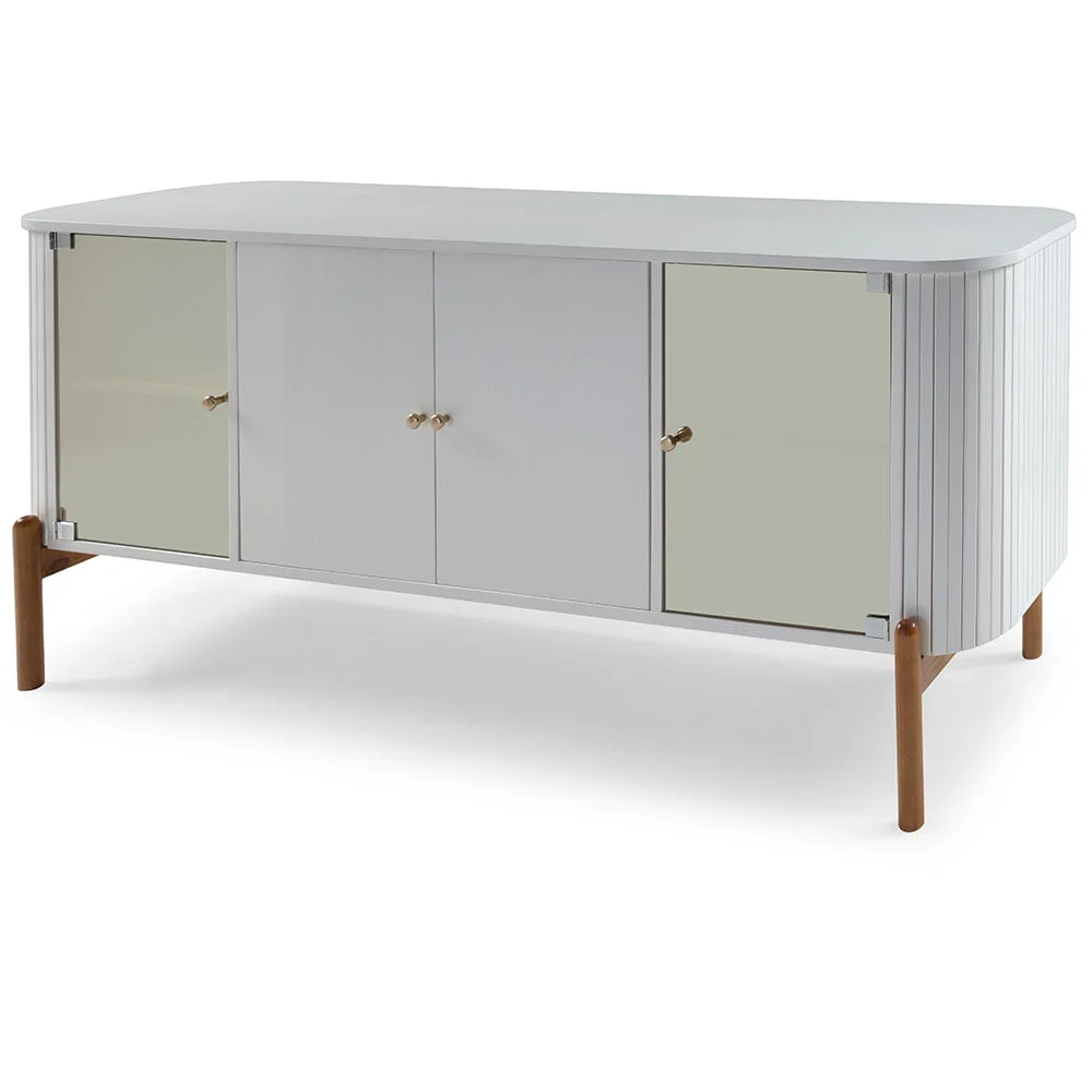 Balcão Aurora 2 Portas de Vidro 184cm Madeira Maciça