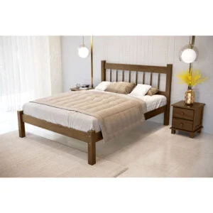Cama Casal Salerno de Madeira Maciça 140cm