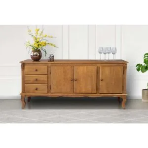 Balcão Flórida 3 Gavetas Madeira Maciça