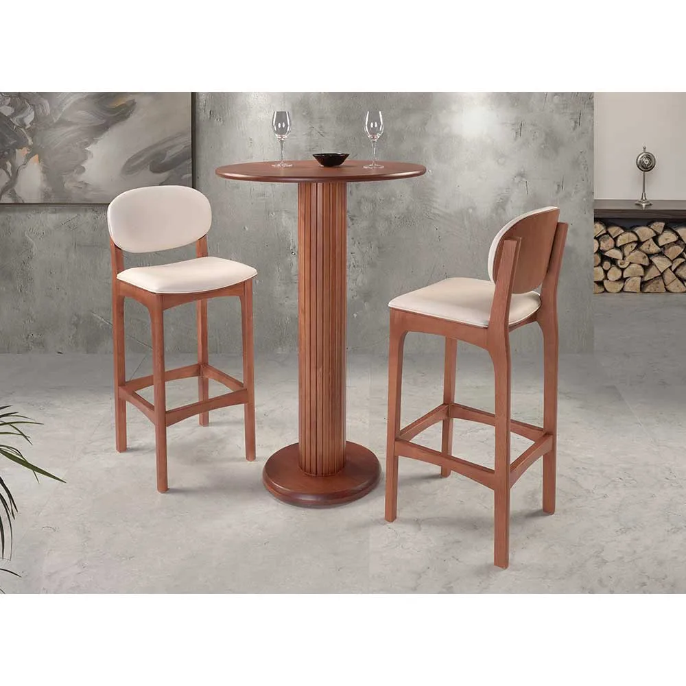 Banqueta Aurora (2 Unidades) Madeira Maciça