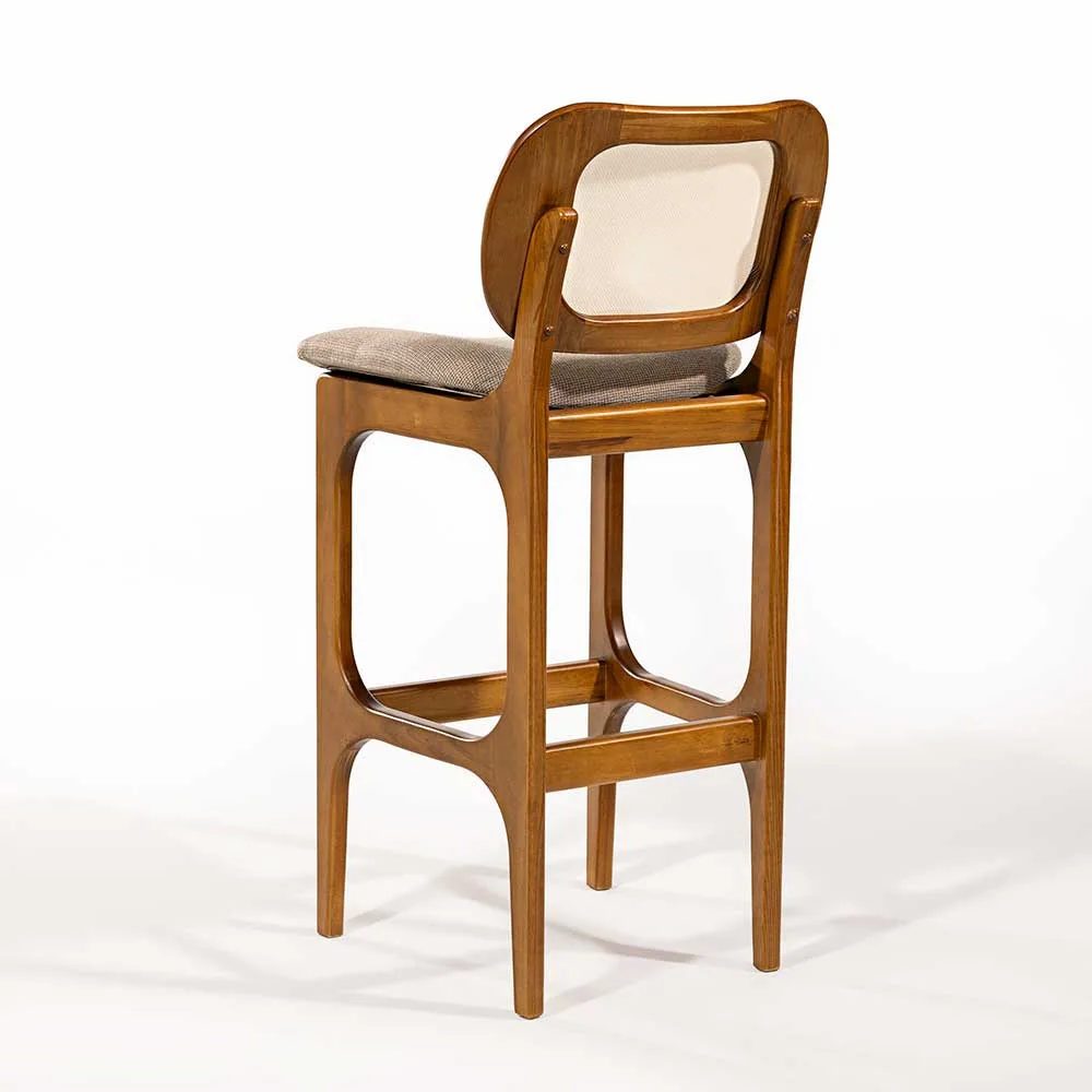 Banqueta Decor com Tela (2 Unidades) Madeira Maciça - Imagem 2