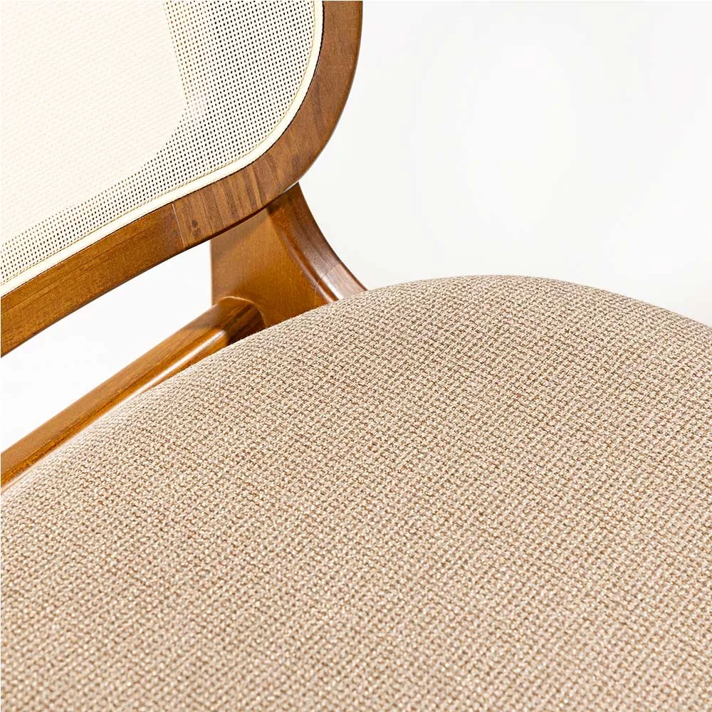 Banqueta Decor com Tela (2 Unidades) Madeira Maciça