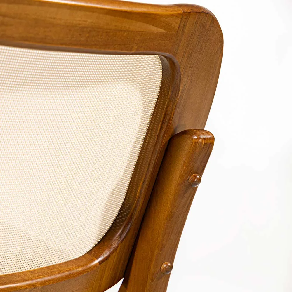 Banqueta Decor com Tela (2 Unidades) Madeira Maciça