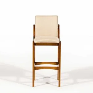 Banqueta Lisboa Estofada (2 Unidades) Madeira Maciça