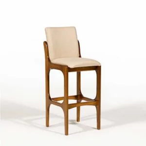 Banqueta Lisboa Estofada (2 Unidades) Madeira Maciça