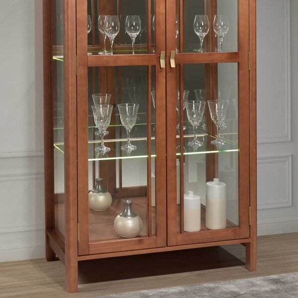 Cristaleira Serena 2 Portas Madeira Maciça 88cm com LED