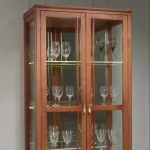 Cristaleira Serena 2 Portas Madeira Maciça 88cm com LED