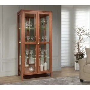 Cristaleira Serena 2 Portas Madeira Maciça 88cm com LED