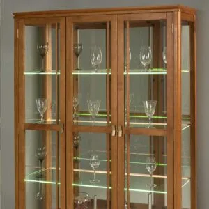 Cristaleira Serena 3 Portas Madeira Maciça 127cm com LED