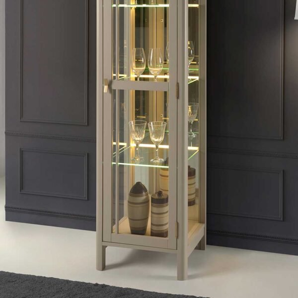 Cristaleira Serena1 Porta Madeira Maciça 48cm com LED