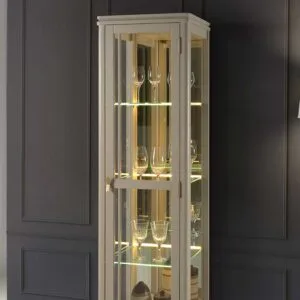 Cristaleira Serena1 Porta Madeira Maciça 48cm com LED