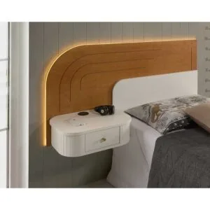 Mesa de Cabeceira Aurora Suspensa de Madeira Maciça