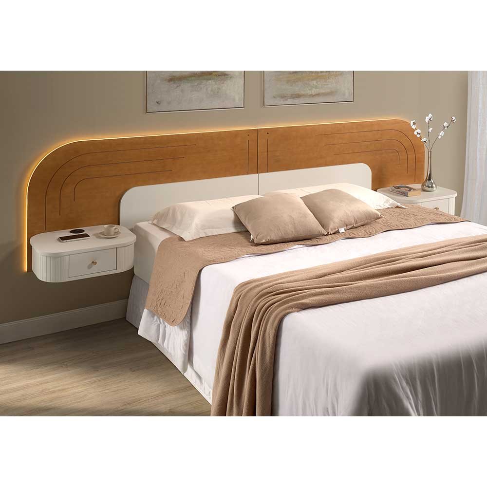 Mesa de Cabeceira Aurora Suspensa de Madeira Maciça - Imagem 3