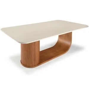 Mesa de Jantar Serena Madeira Maciça (Cone Ripado)